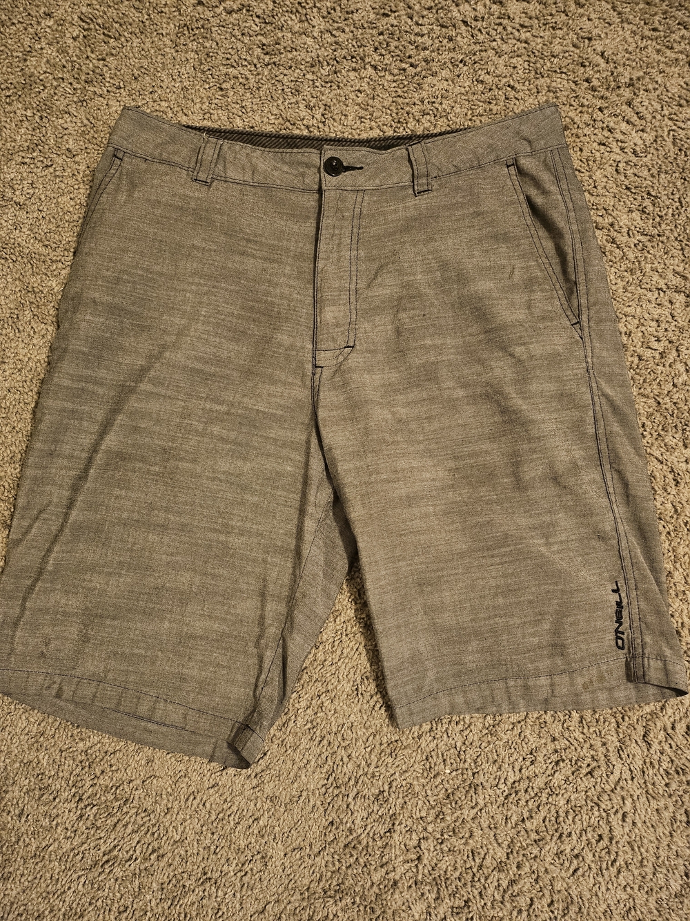 O'Neill Men's Gray Flat Front Casual Shorts